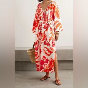 Mara Hoffman Luz Dress Cotton Coverup Orange Print Size Small